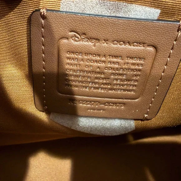 Coach x Disney Brown Signature Tote with Black Trim and Disney Patch Accents - Picture 4 of 12